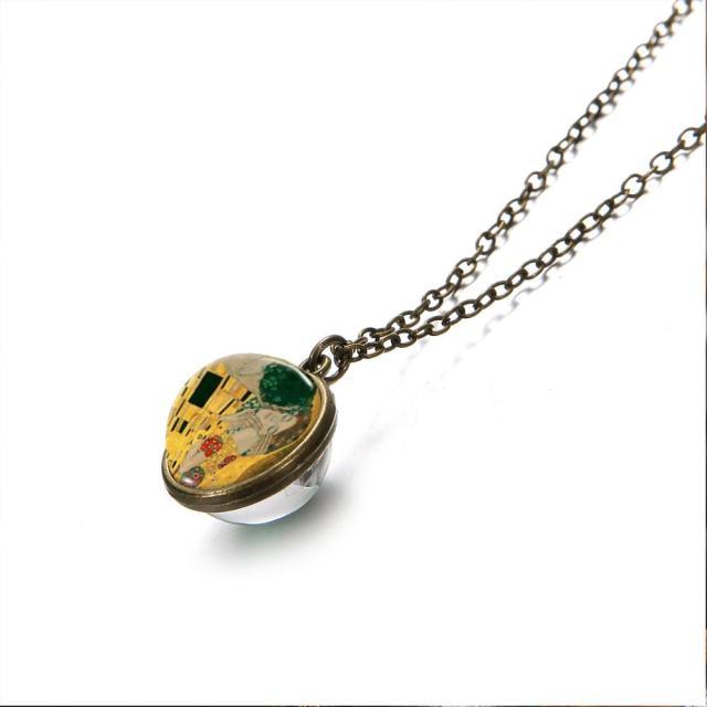 Gustav Klimt Glass Dome Necklace - PAP Art Store