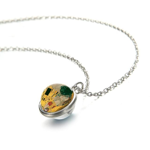 Gustav Klimt Glass Dome Necklace - PAP Art Store