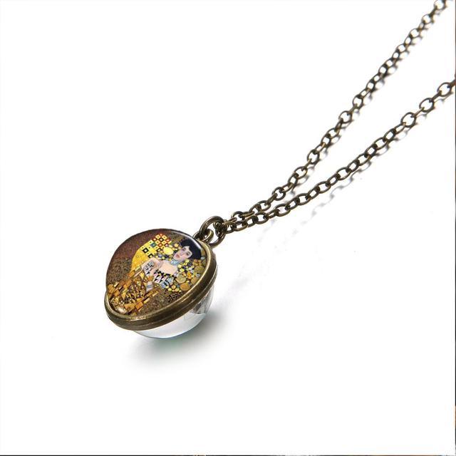 Gustav Klimt Glass Dome Necklace - PAP Art Store