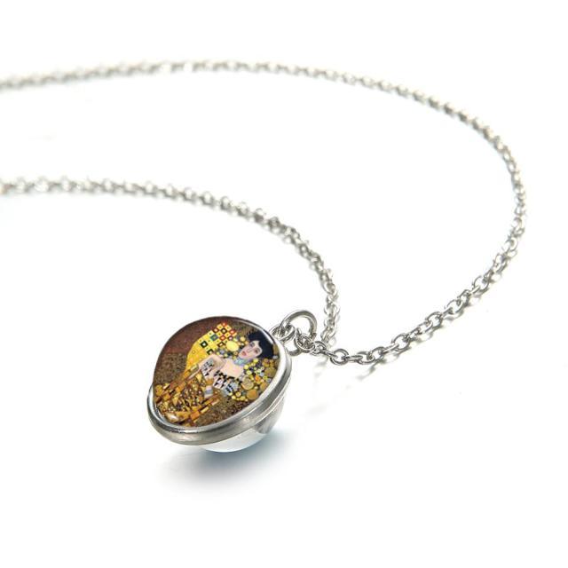 Gustav Klimt Glass Dome Necklace - PAP Art Store