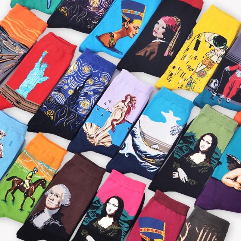 Novelty Retro Oil Paintings Art Socks 5 Pairs/Set - Art Store