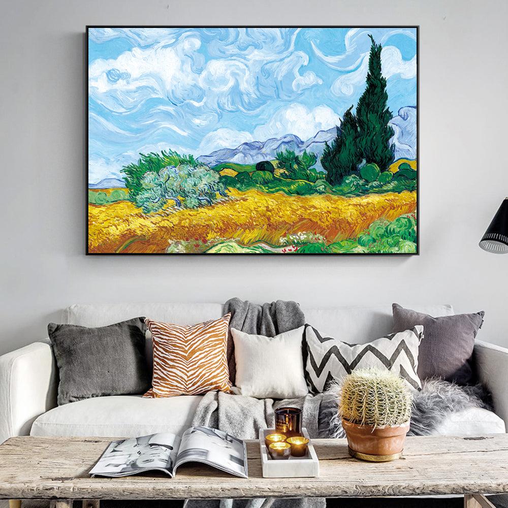 Van Gogh 'Wheatfield With Cypresses' Wall Art - Art Store