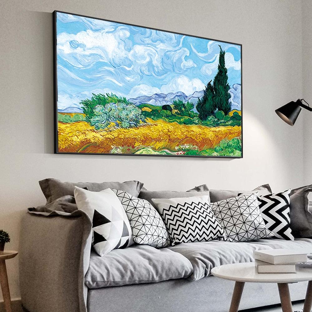 Van Gogh 'Wheatfield With Cypresses' Wall Art - Art Store