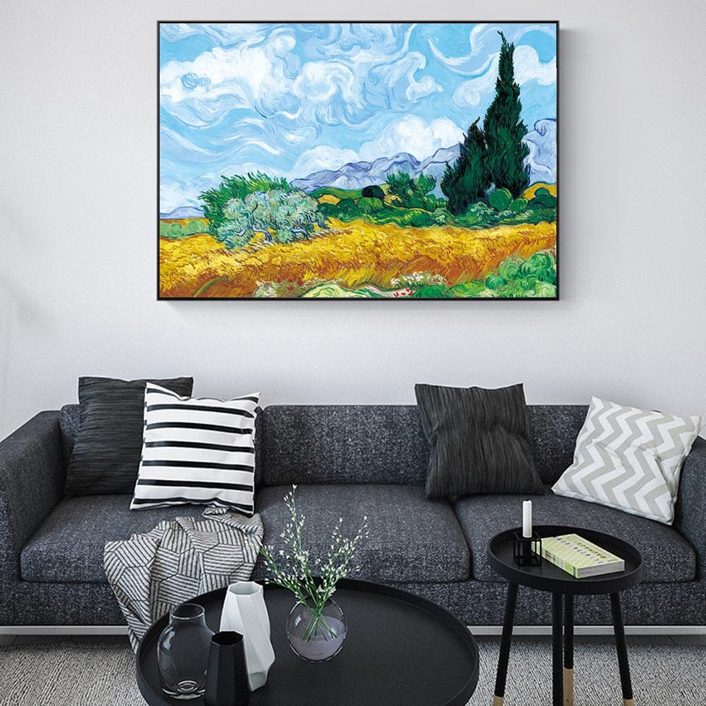 Van Gogh 'Wheatfield With Cypresses' Wall Art - Art Store