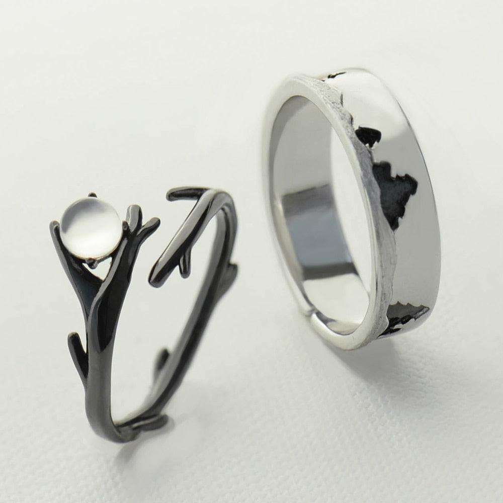 Moonlight Forest Couple Rings - Art Store