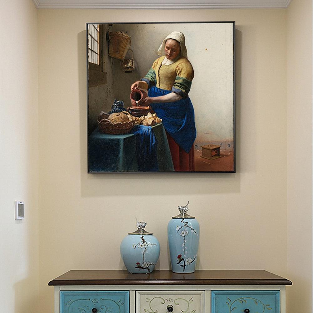 Johannes Vermeer "The Milkmaid" Wall Art - Art Store