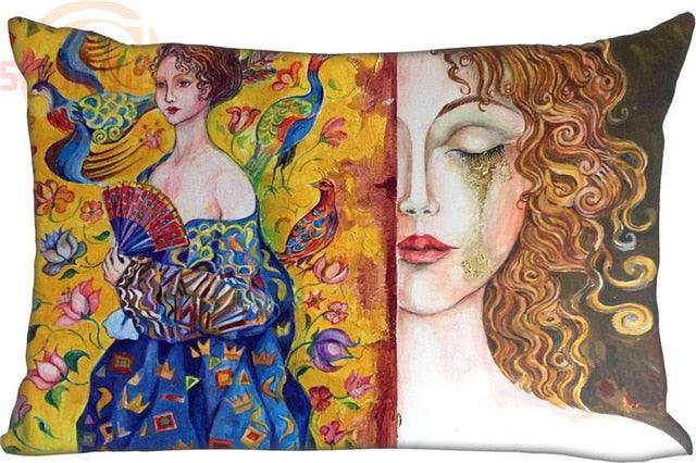 Gustav Klimt Inspired Rectangle Pillow Case - Art Store