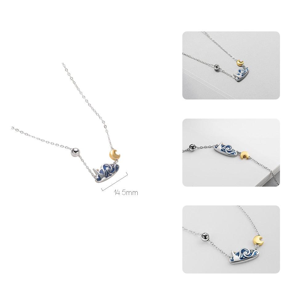 The Starry Night Silver Necklace - Art Store