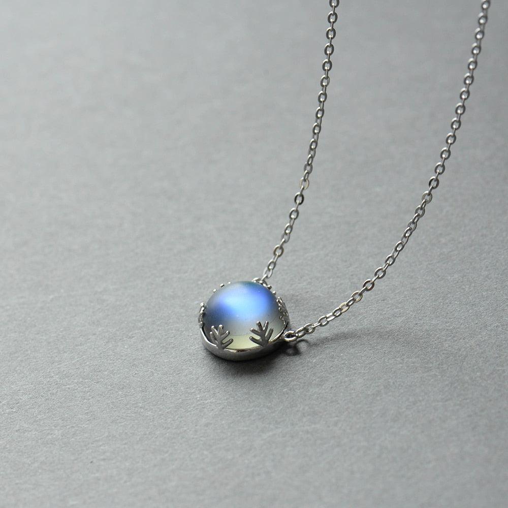 Halo Moonstone Crystal Aurora Necklace - Art Store