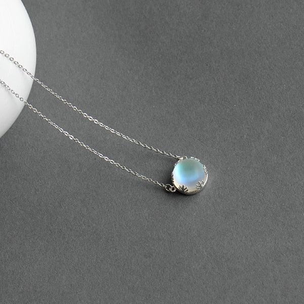 Halo Moonstone Crystal Aurora Necklace - Art Store