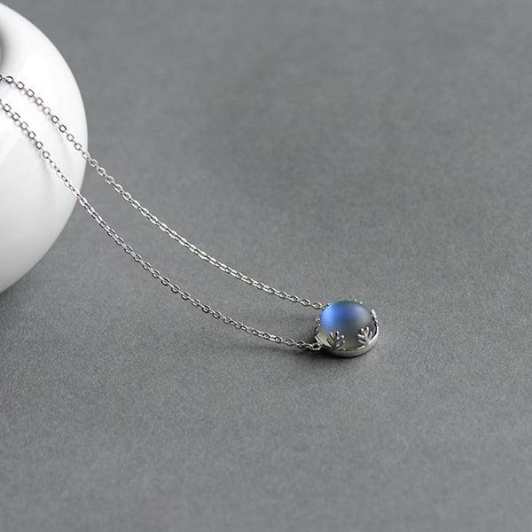 Halo Moonstone Crystal Aurora Necklace - Art Store