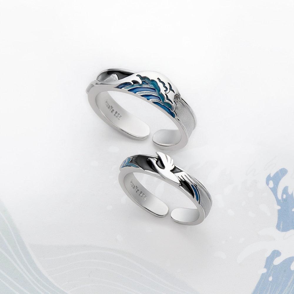 Ocean surf Couple Rings - Art Store