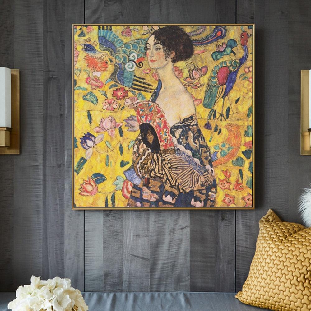 Gustav Klimt 'Lady with a Fan' Wall Art - Art Store