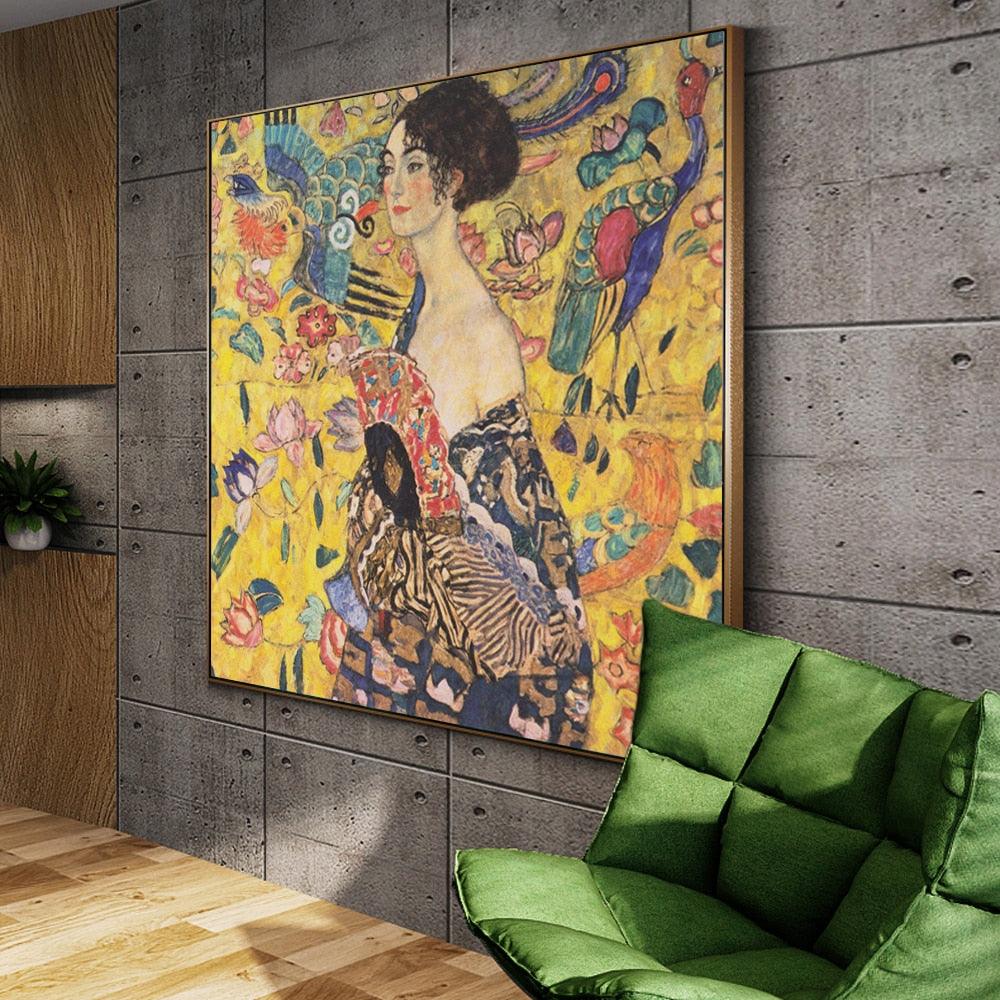 Gustav Klimt 'Lady with a Fan' Wall Art - Art Store