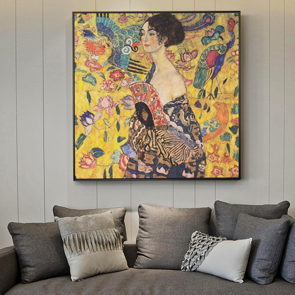 Gustav Klimt 'Lady with a Fan' Wall Art - Art Store