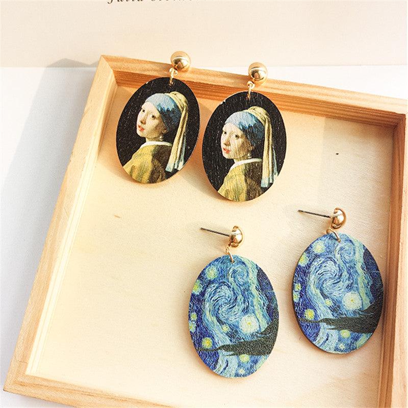 Girl With a Pearl Earring & Starry Night Inspired Earrings - Art Store