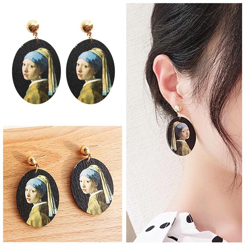 Girl With a Pearl Earring & Starry Night Inspired Earrings - Art Store