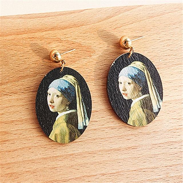 Girl With a Pearl Earring & Starry Night Inspired Earrings - Art Store