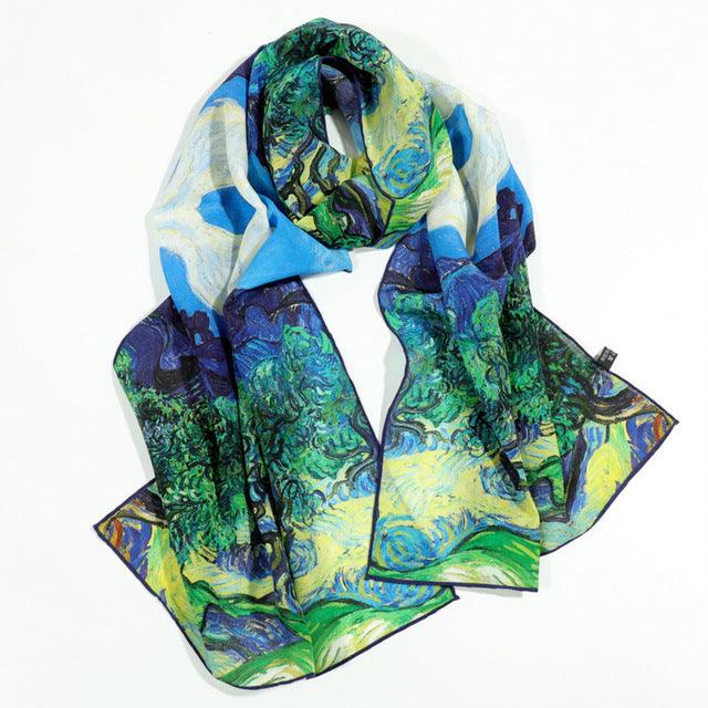 Famous Oil Painting Inspired 100% Silk Scarves - Art Store