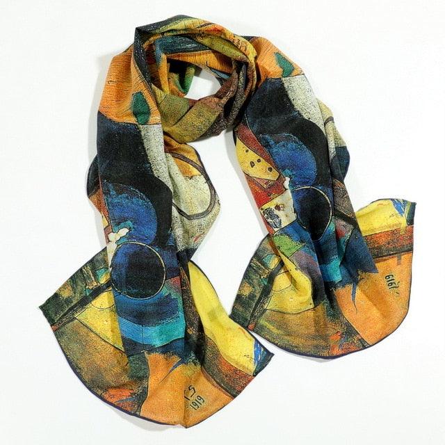 Famous Oil Painting Inspired 100% Silk Scarves - Art Store