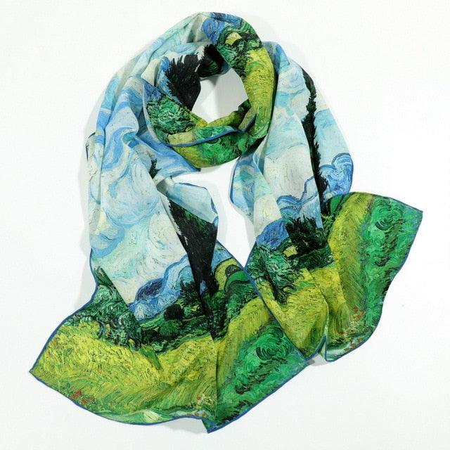 Famous Oil Painting Inspired 100% Silk Scarves - Art Store