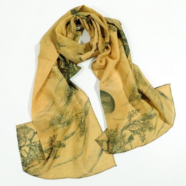 Famous Oil Painting Inspired 100% Silk Scarves - Art Store