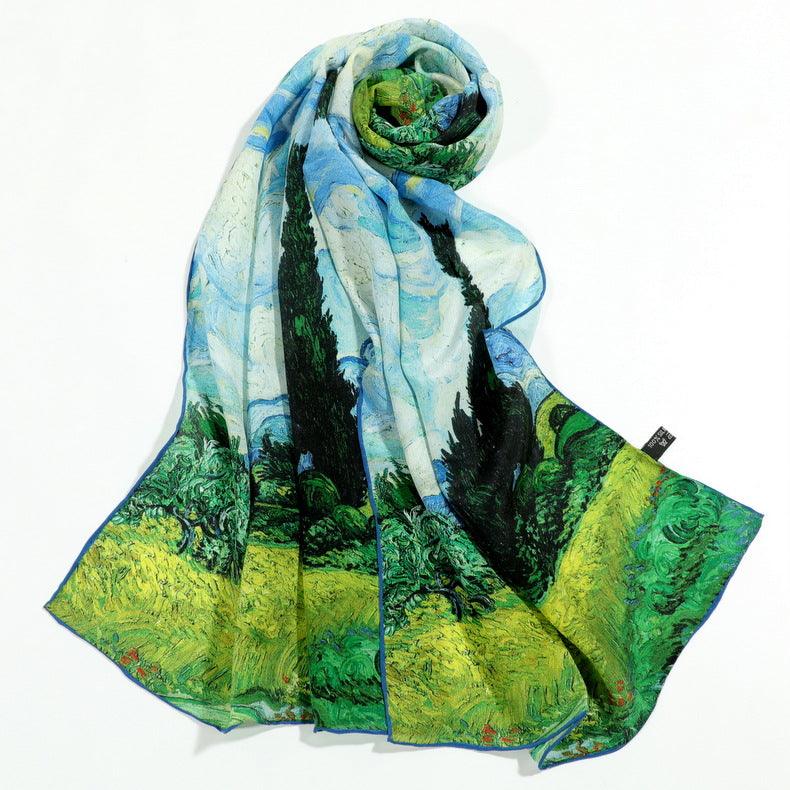 Famous Oil Painting Inspired 100% Silk Scarves - Art Store