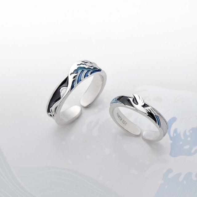 Ocean surf Couple Rings - Art Store