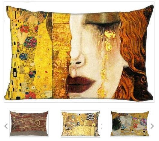 Gustav Klimt Inspired Rectangle Pillow Case - Art Store