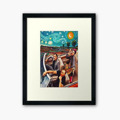 Dali, Gogh And Frida In Car Starry Night Wall Art Print - PAP Art Store